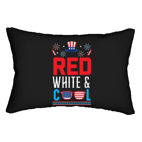 Red White And Blessed America USA Flag 4th Of July Lumbar Pillows