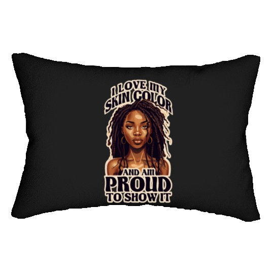 I Love My Skin Color Black Dreadlock Girl African Lumbar Pillows