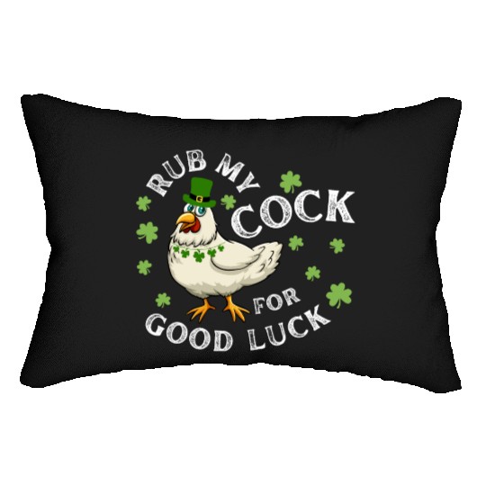 Rub My Cock For Good Luck St Patrick's Day Lumbar Pillows