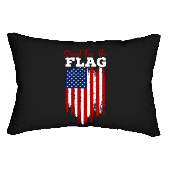Stand For The Flag Veteran USA Flag Memorial Day Lumbar Pillows