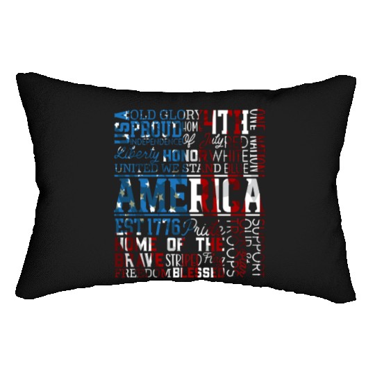 Patriotic Veteran USA Flag American Memorial Day Lumbar Pillows