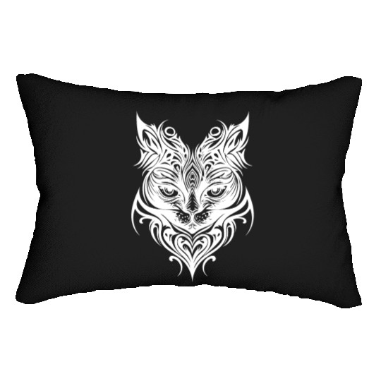Cute Kittens In Tattoo Style Lumbar Pillows