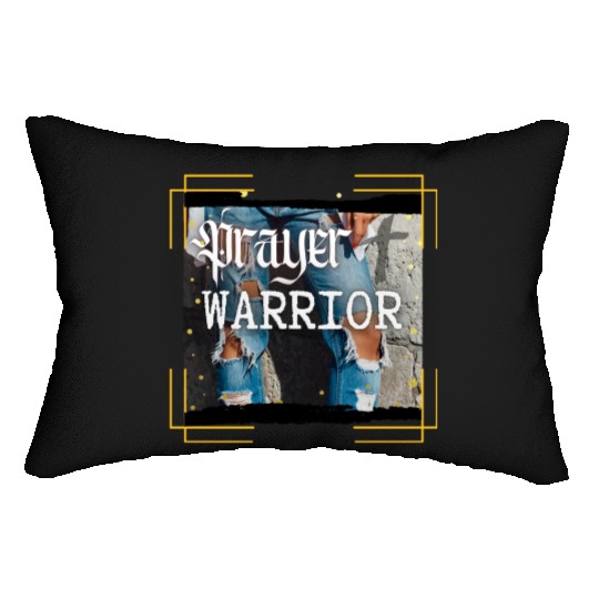 Prayer Warrior - Ripped Jeans Lumbar Pillows