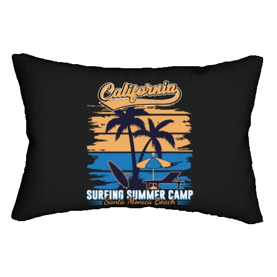 California Surfing Summer Camp Lumbar Pillows