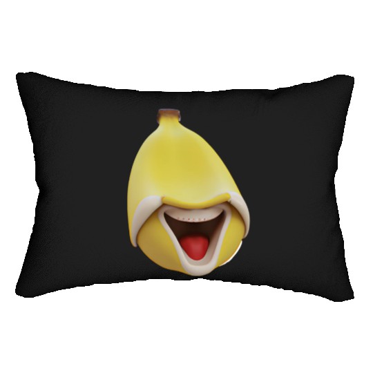 Funny banana laughs Lumbar Pillows