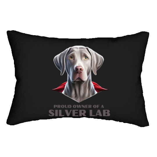 Silver labrador | Proud owner of a Silver lab Lumbar Pillows