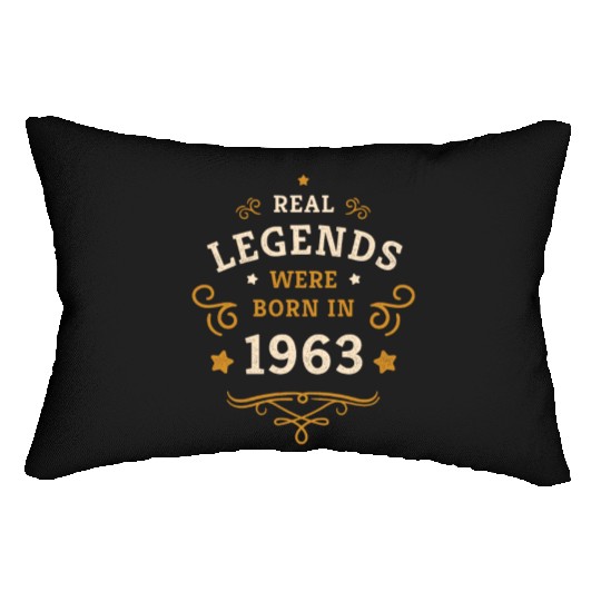 60th Birthday Gift Real Legends were born in 1963 Lumbar Pillows