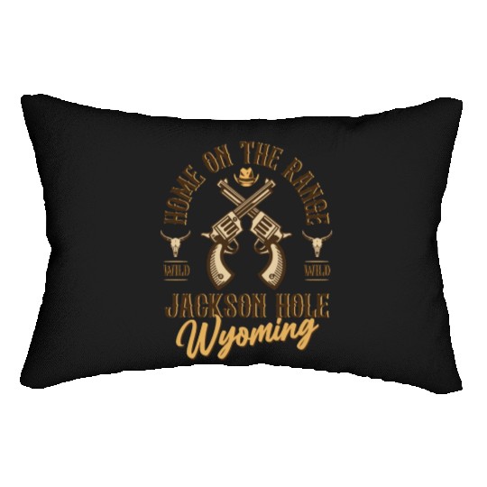 Jackson Hole Wyoming wild west town Lumbar Pillows