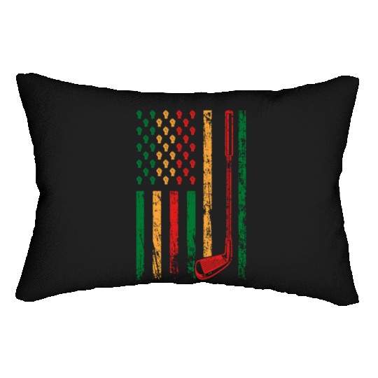 American Sports Flag Athletic Black Juneteenth Lumbar Pillows