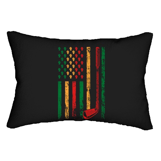 American Sports Flag Athletic Black Juneteenth Lumbar Pillows