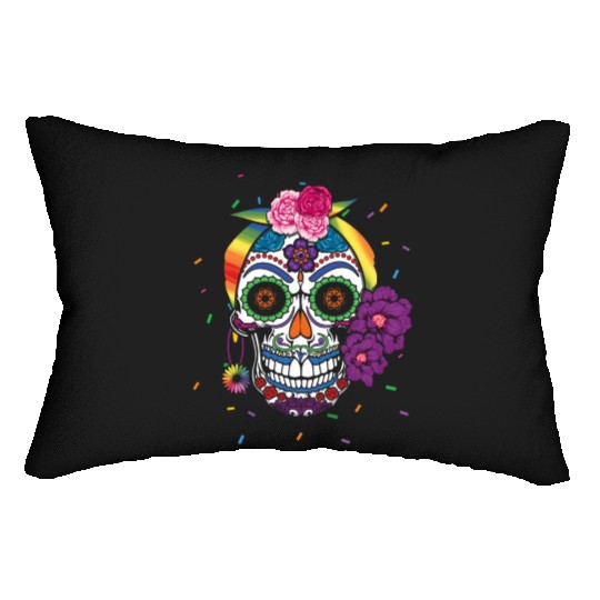 Gay Dia De Los Muertos LGBTQ LGBT Pride Month Lumbar Pillows