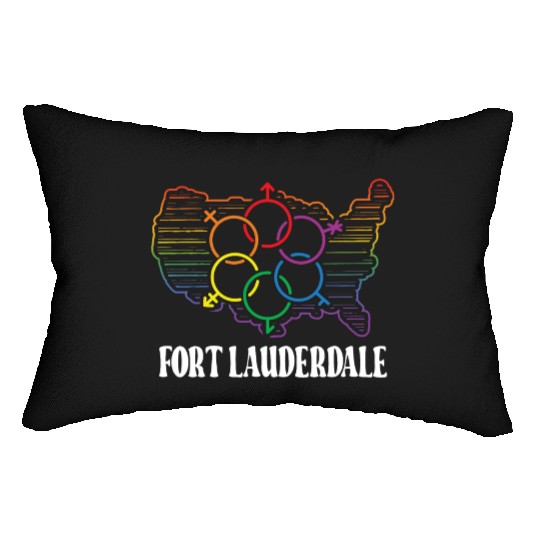 Fort Lauderdale Pride Month Pride Flag LGBT Commun Lumbar Pillows