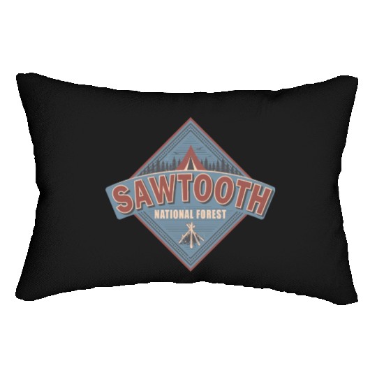 Sawtooth National Forest Idaho Vintage US Camping Lumbar Pillows