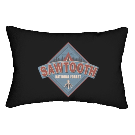 Sawtooth National Forest Idaho Vintage US Camping Lumbar Pillows
