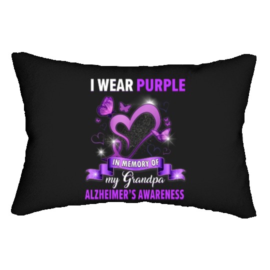 Alzheimer s Awareness I Wear Purple In Memory Of Lumbar Pillows