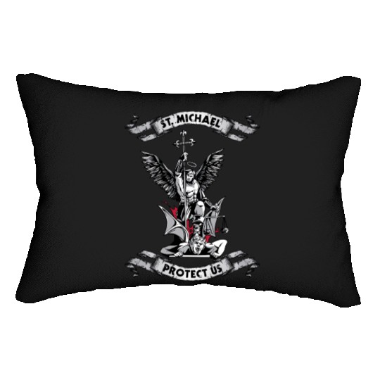 Archangel Saint Michael Protect Us Defend Us Long Lumbar Pillows