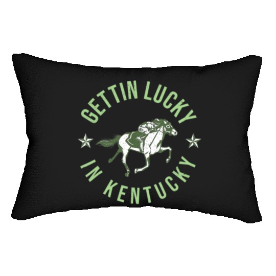 Funny Derby Vintage Getting Lucky In Kentucky Hor Lumbar Pillows