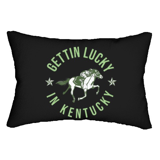 Funny Derby Vintage Getting Lucky In Kentucky Hor Lumbar Pillows