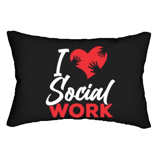 I Love Social Work Job Worker Graduation Lumbar Pillows