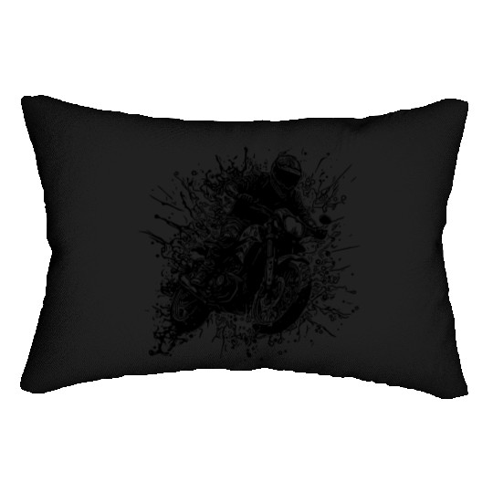 Motorcycle Racing Jump Splash Style Lumbar Pillows