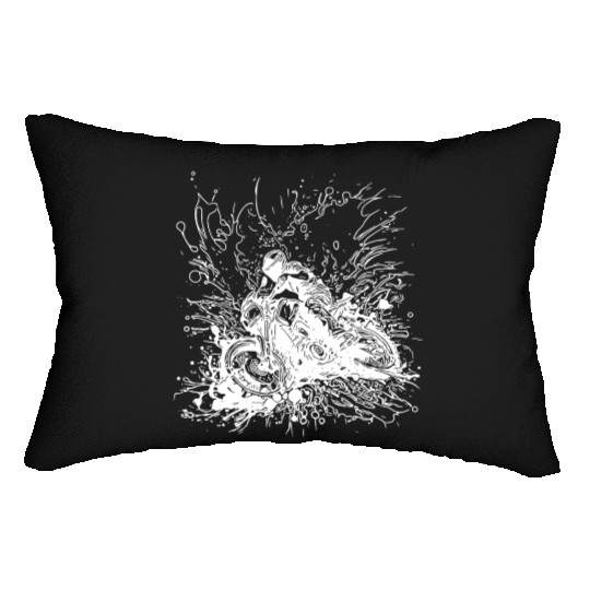 Racing Motorcycle Splash Style Lumbar Pillows