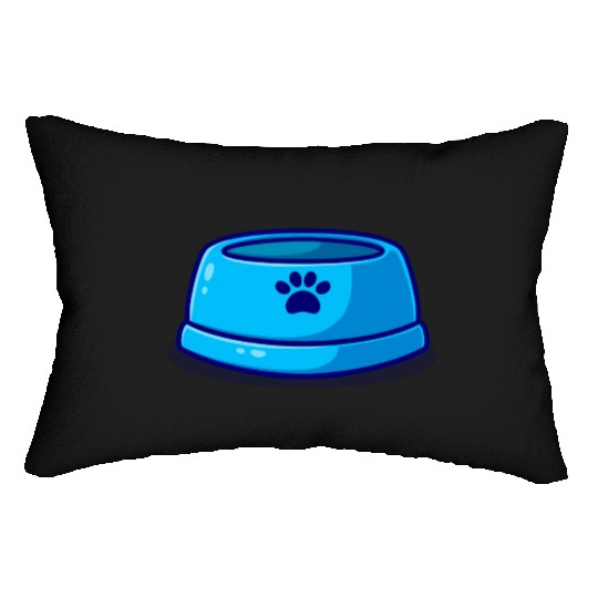 pet bowl cartoon icon illustration Lumbar Pillows