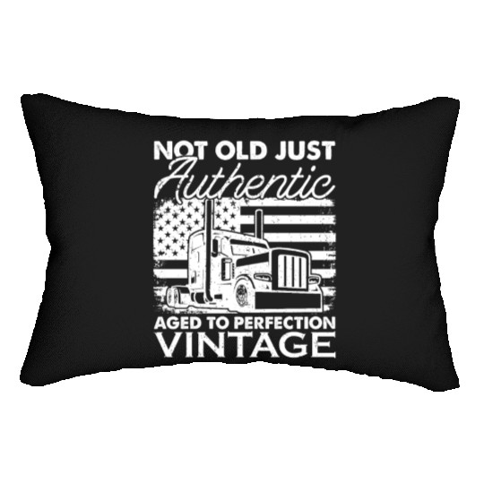 Truck Driver Us Flag Old Man Trucker Lumbar Pillows
