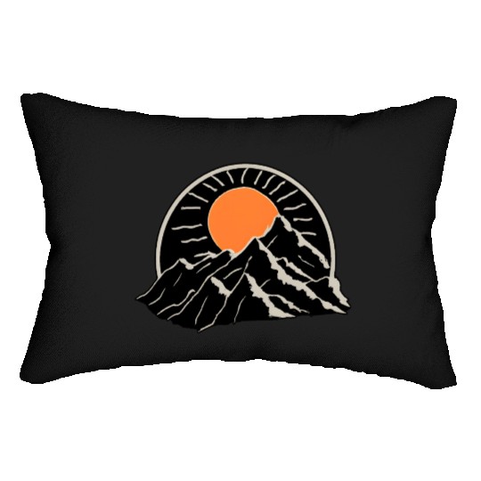 The mountain and sun Lumbar Pillows