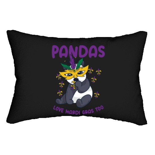 Mardi Gras Carnival Panda Mask Parade Costume Lumbar Pillows