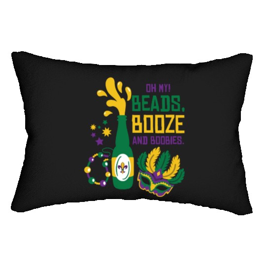 Mardi Gras Carnival Mask Beer Beads Boobies Lumbar Pillows