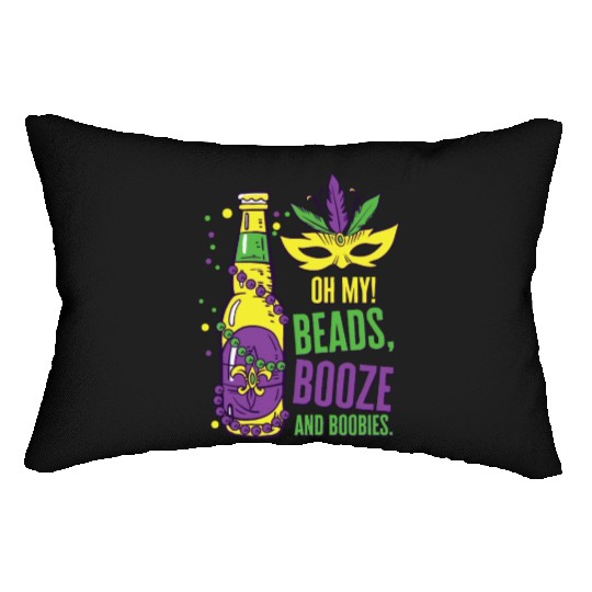 Mardi Gras Carnival Mask Beer Beads Boobies Lumbar Pillows