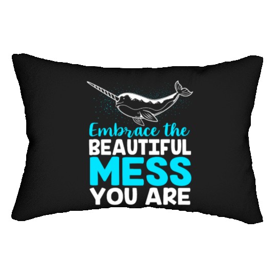Inspirational Animal Quote Sea Creature Narwhal Lumbar Pillows