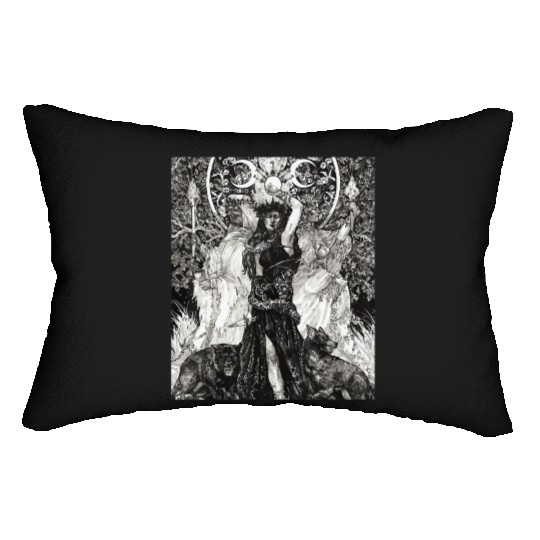 The Goddess Hecate Tarot Card Triple Wiccan Pagan Lumbar Pillows