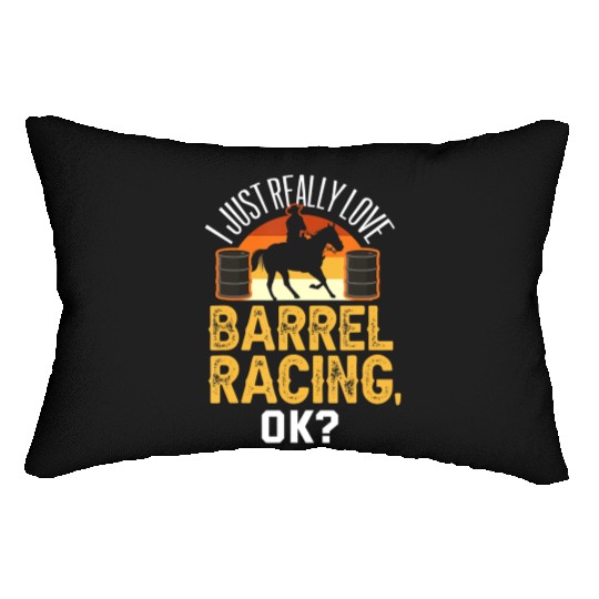 Funny Barrel Racing Lumbar Pillows Rodeo Horse Barrel Race