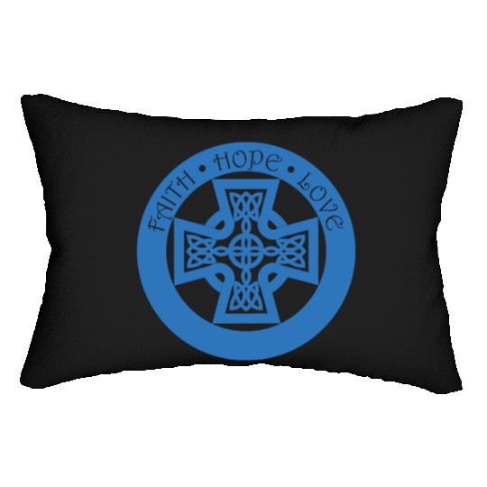 Timeless Celtic Cross With Faith Hope Love Lumbar Pillows