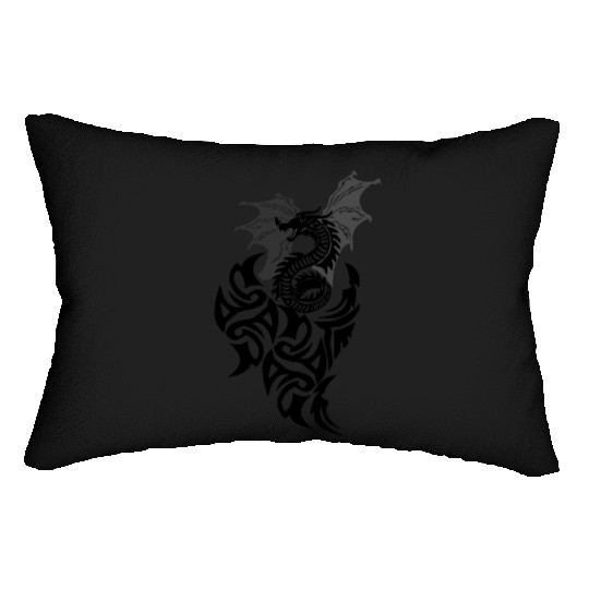 tattoo dragon fire Lumbar Pillows