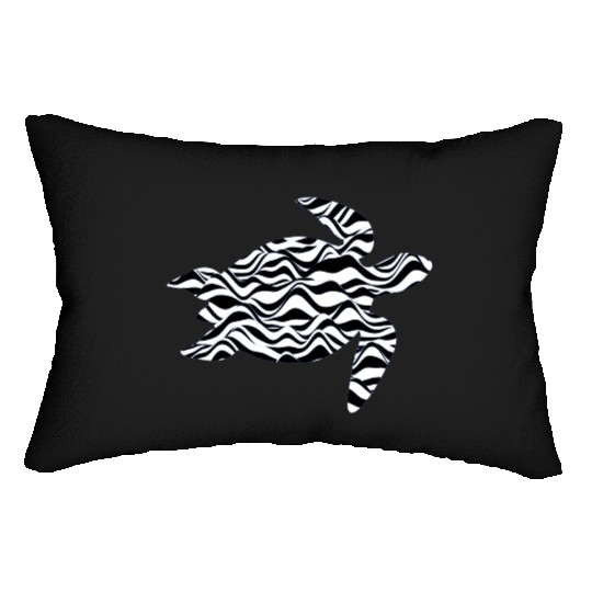 Ocean Sea Turtle, Beautiful white Foamed Waves of Lumbar Pillows