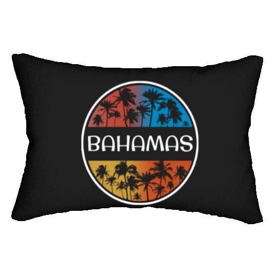 Bahamas Stylish Vacation Souvenir Palm Tree Lumbar Pillows
