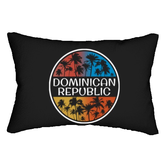 Dominican Republic Stylish Vacation Souvenir Palm Lumbar Pillows
