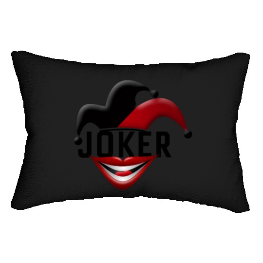 Joker in Red and Black Lumbar Pillows