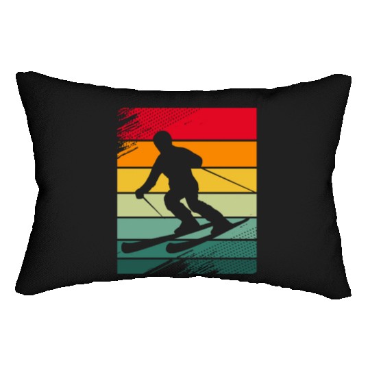 Winter Vacation Snow Skiing Vintage Ski For Men Lumbar Pillows