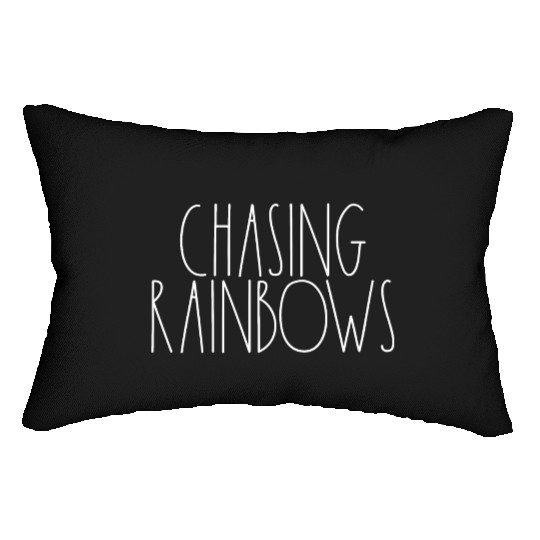 Chasing Rainbows White Rae Dunn Inspired Decor Lumbar Pillows