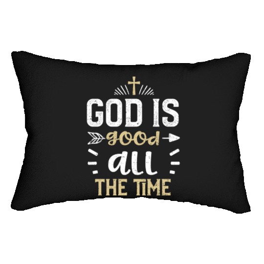 God is good all the time - Jesus Lumbar Pillows
