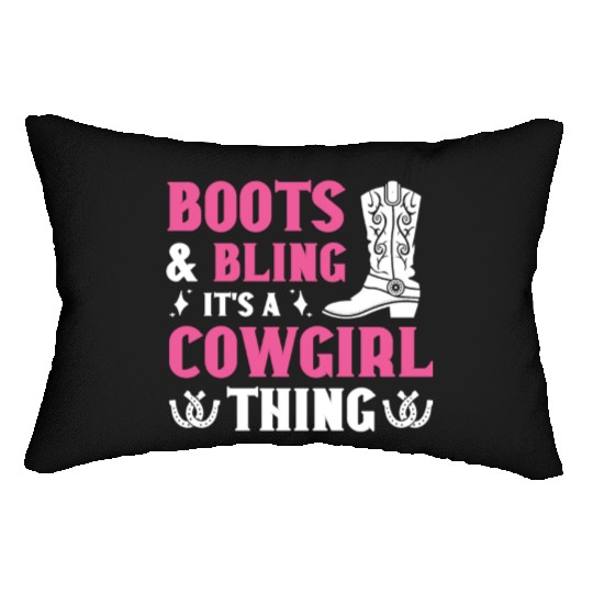 Boots And Bling It's A Cowgirl Thing Lumbar Pillows