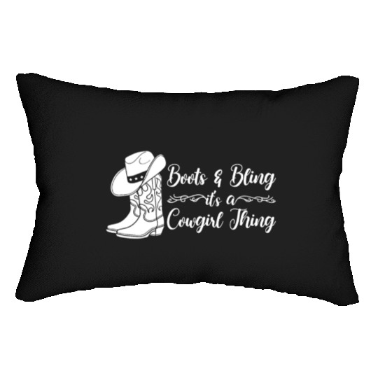 Boots And Bling It's A Cowgirl Thing Lumbar Pillows