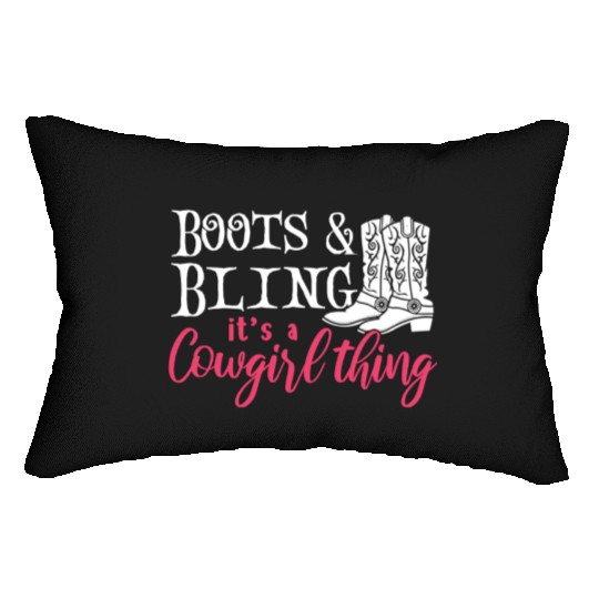 Boots And Bling It's A Cowgirl Thing Lumbar Pillows
