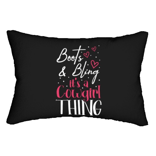 Boots And Bling It's A Cowgirl Thing Lumbar Pillows