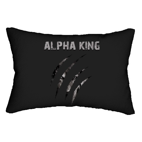 Alpha king | wolf appears through traces of claws Lumbar Pillows