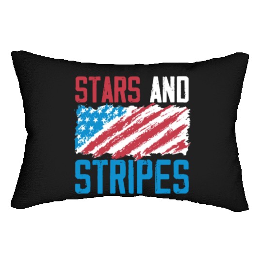 Stars And Stripes America USA Flag 4th Of July Lumbar Pillows