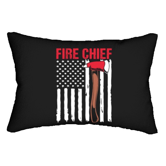 American Flag Patriotic Firefighter Fire Chief Lumbar Pillows